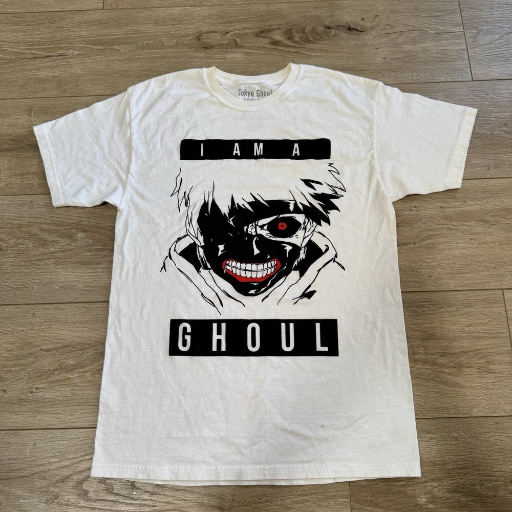 Tokyo Ghoul Ken Kaneki I Am A Ghoul Anime Graphic T-Shirt White Sz M Funimation